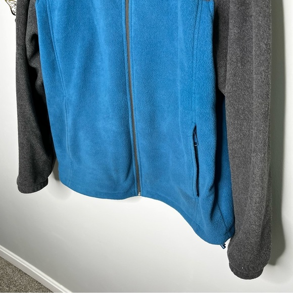 🦋🌙 COLUMBIA | Gray and Blue Color Block Fleece Zip Up Jacket - Picture 3 of 8